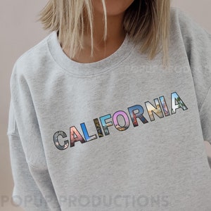 CALIFORNIA Crewneck Sweatshirt,Cali shirt,gift for her,Cute California sweater,California Landmarks,Teacher gift,CA Christmas gift, travel