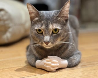 Cat Hands Original, Solid Tiny Hands for Loafing Cats, 3D Printed Cat Loaf Prop, Funny Cat Gift.