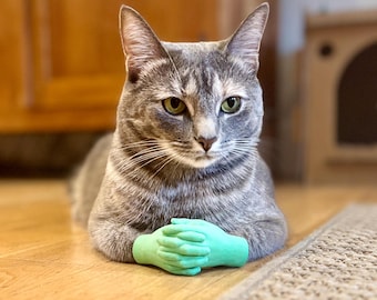 Cat Hands Elphaba, Solid Tiny Green Hands for Cats, 3D Printed Cat Loaf Prop, Funny Witch Cat Gift