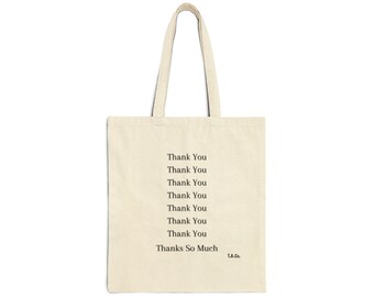 Thank You - Cotton Canvas Tote Bag