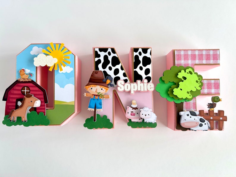 Farm Animal Theme 3D Letter Farm Birthday Party Decor Farmyard Party ...