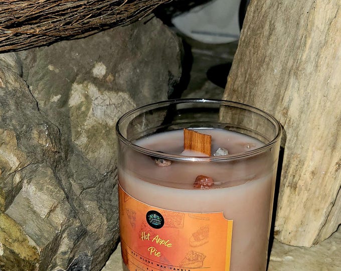Hot Apple Pie|wood wick|crackling soy candle
