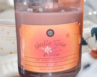 Vanilla Spice Mocha|wood wick|crackling soy candle