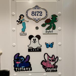Custom Disney Cruise Door Magnets Name and Figure 6&quot;