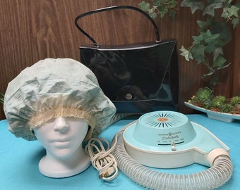 GE Debutante Hair Dryer, Portable, Soft Bonnet, Vintage Hair Accessory