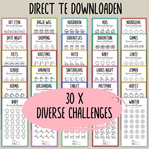 30 Diverse Challenges, Euro, budgetbinder, Spaarchallenge, Printable, Spaarmethode, Budget planner, NL, Enveloppenmethode, Cashstuffen afbeelding 1