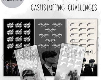 Cashstuffing Challenges Set van 5 Peaky Blinders, budgetbinder, Spaarchallenge, Printable,  Spaarmethode, Budget planner, NL, spel sparen