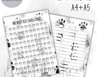 100 Pootjes Enveloppen Challenge + Tracker A4 + A5, Spaardoelen, Printable, Spaarmethode, Budget planner NL, Enveloppenmethode, Cashstuffen