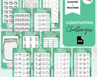 50 Groene marmer luxe spaarchallenges & trackers | A6 budget binder | Envelopmethode | Cashstuffen | Budget | Spaarmethode | Nederlands