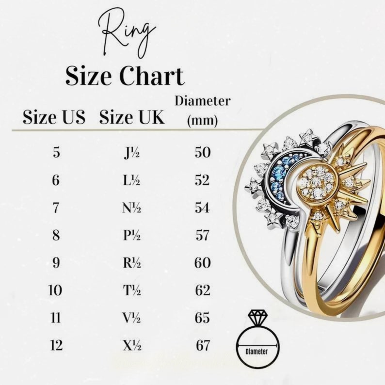 Celestial Pandora Sun & Moon Ring Set. S925 Sterling Silver Celestial