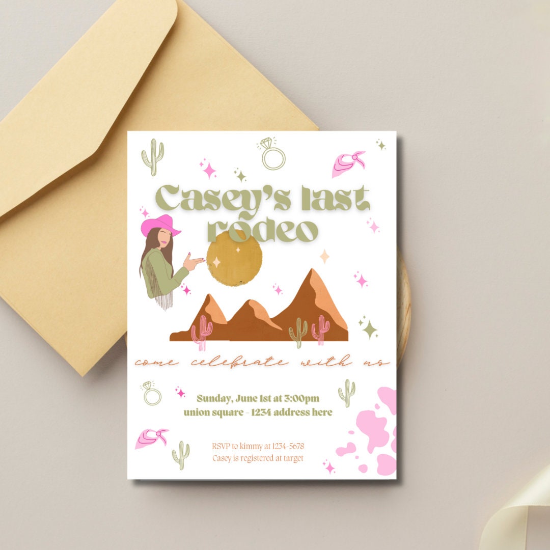 Last Rodeo Bachelorette Invites (5) Designs - Etsy