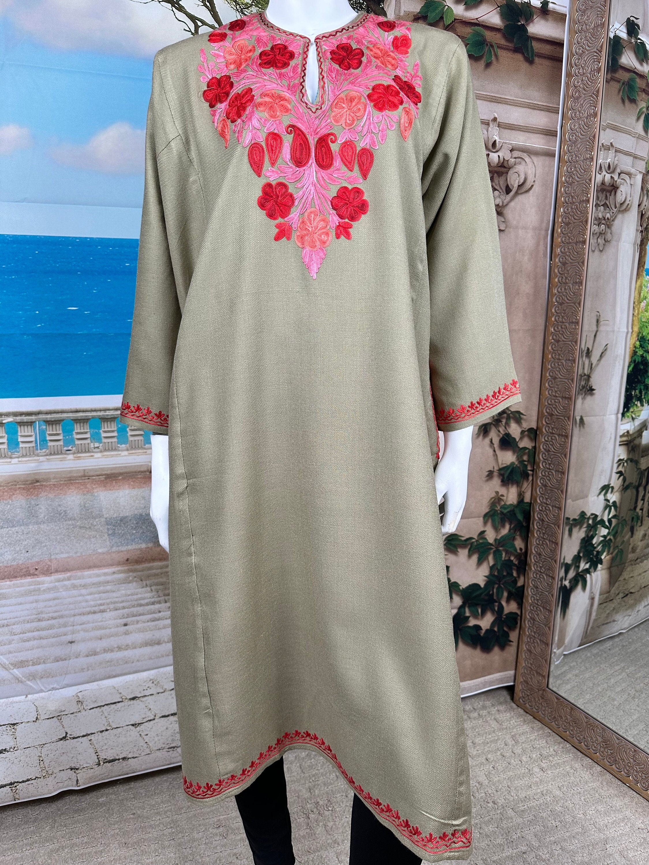 Buy SALALAH Design Short Kurti for Women | Kashmiri Embroidery | Women's  Ethnic Tops Wear | Color : Black Online at desertcartINDIA