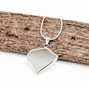 One-of-a-Kind Sea Glass Necklace | Recycled Sterling Silver Pendant | Handmade Eco Jewellery | Beach Glass Gift | UK Coastal