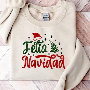 Feliz Navidad, Merry Christmas Shirt, Spanish Merry Christmas Shirt, Navidad 2024, Feliz Navidad Santa Hat Shirt, Feliz Navidad Familia Tee