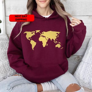 World Map Shirt, Travel Shirt, Traveler Gift, Travel Lover, Geography Shirt, Geography Teacher, Exchagne Student, Wanderlust, Adventure Tee