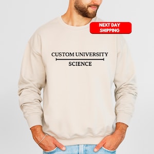 Embroidered Custom University Sweatshirt Custom College Text Tee Personalized University Name Hoodie Gift for Graduation Custom University