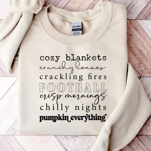 Cozy Blankets Crunchy Leaves Crackling Fires Football Shirt, Fall List Shirt, Womens Halloween Shirt, Thanksgiving Gifts, Autumn Shirt
