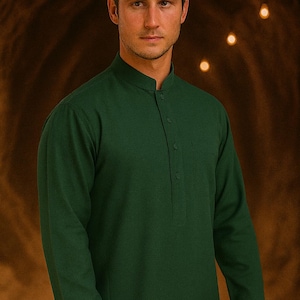 Robe caftan islamique en coton fait main pour homme