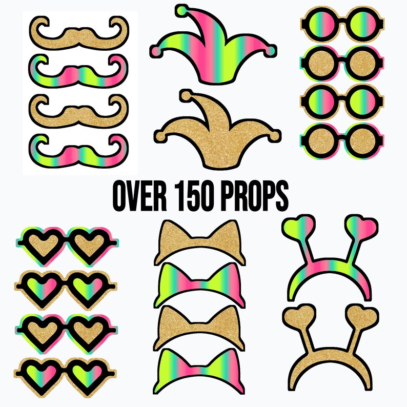 PRINTABLE PARTY PROPS 10TH Birthday Party Props Photo Booth Props Printable Birthday Party Props ...