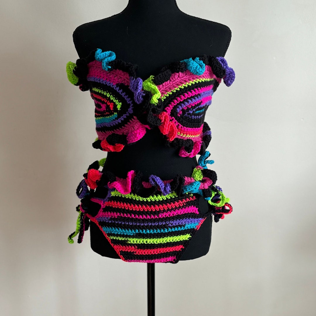 Handmade Crochet Ruffle Bikini - Etsy