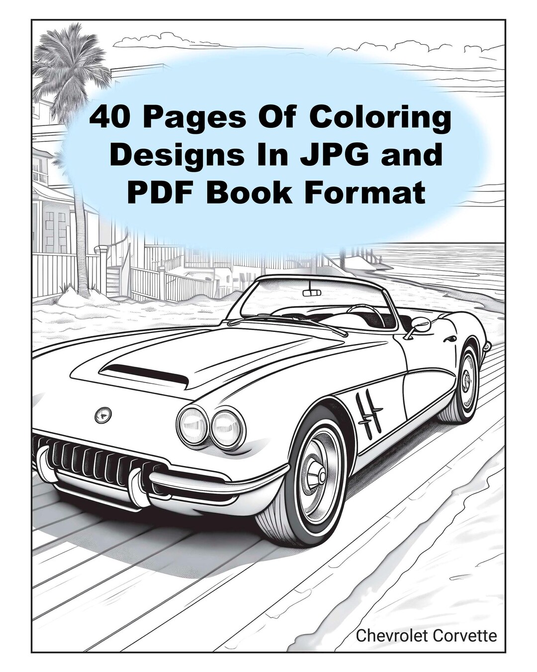 Classic Cars Retro Printable Coloring Pages (book) Road Trip Art ...