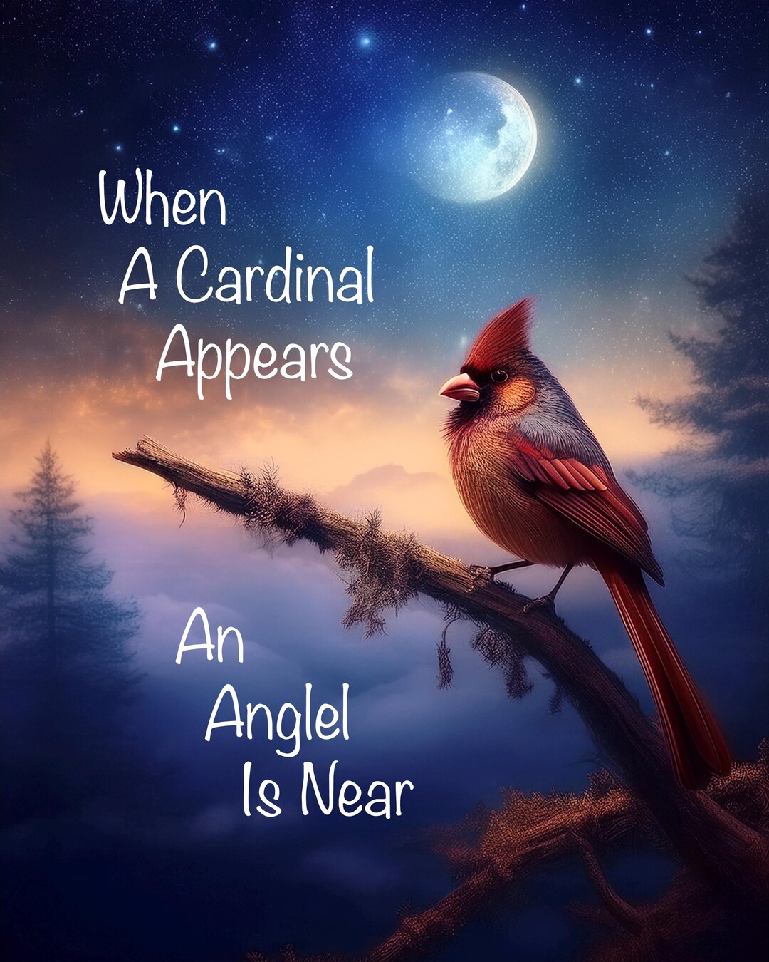 Cardinal Inspirational Quote Note Cards and Wall Art Print - Etsy