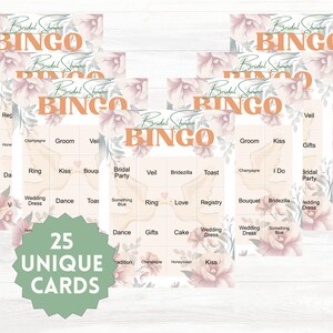 Bridal Shower Bingo Digital Download
