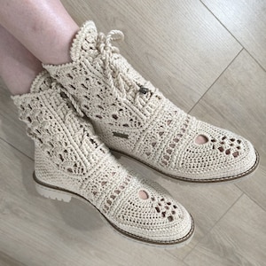 Handgemaakte gehaakte enkellaarsjes, katoenen slofjes, custom damesschoenen, lichtgewicht en ademend, perfect voor lente, zomer en herfst