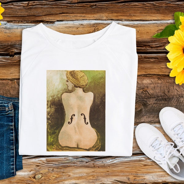 Wearable Art Tshirt Famous Painting Shirt Gift for Artist or Art Teacher Art T-shirt Aesthetic Tee Man Ray's Violin D'Ingres Artistic Shirt