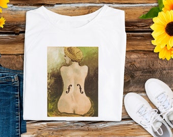 Wearable Art Tshirt Famous Painting Shirt Gift for Artist or Art Teacher Art T-shirt Aesthetic Tee Man Ray's Violin D'Ingres Artistic Shirt