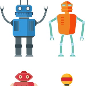 面白いレトロロボットのコレクション。
