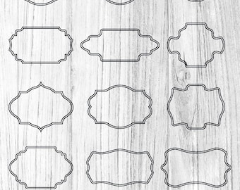 Vintage Frame Clipart Set — Retro Decorative Frames SVG PNG. Invitation & Label Frames.