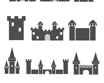 Castle Clip Art. Fantasy and Medieval Castle Icons in PNG & SVG.