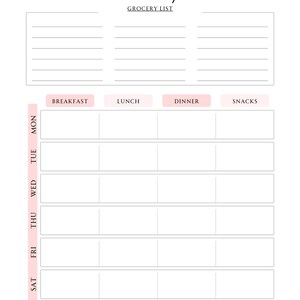 Weekly meal planner