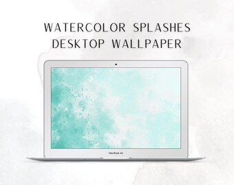 Seafoam Green Watercolor Desktop Wallpaper for PC, Mac and Linux - Minimalistic Computer Background