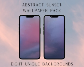 Abstract Sunset Phone Wallpaper, Lockscreen Background Set (Digital Download)