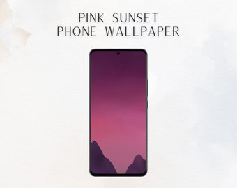 Pink Sunset Phone Wallpaper for Android and iPhone - Mountain Wallpaper Download, Unique Lockscreen for Mobile Phones