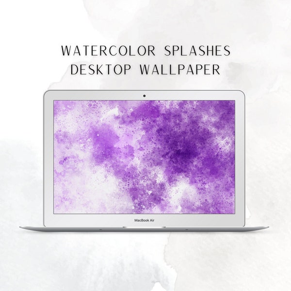 Purple Watercolor Desktop Wallpaper for PC, Mac and Linux - Minimalistic Computer Background