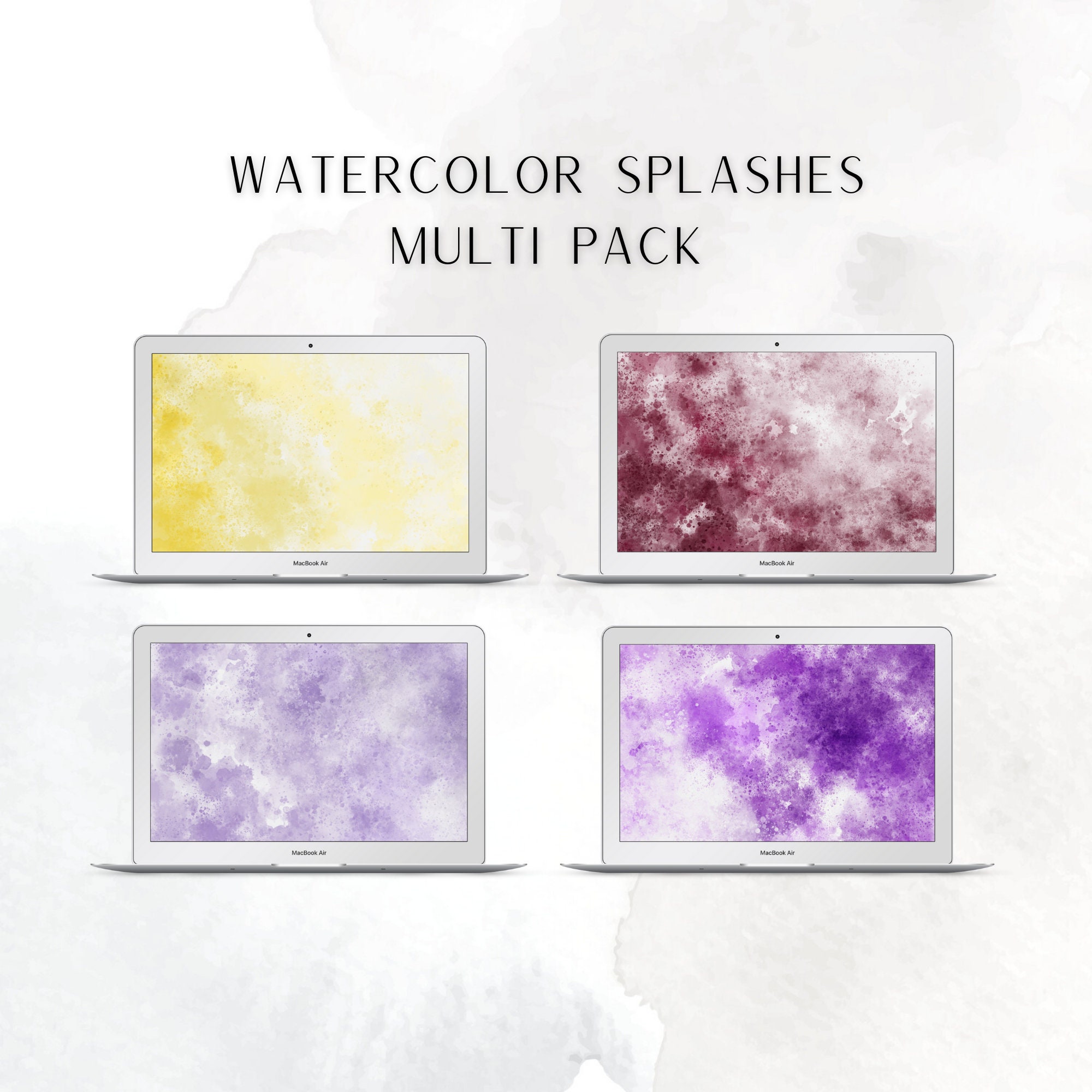 12 Pack Watercolor Desktop Wallpaper for PC, Mac and Linux Minimalistic