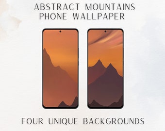 Sunset Mountains - Fond d'écran pour téléphone Android et iPhone - Fond d'écran numérique abstrait à télécharger, quatre écrans de verrouillage uniques pour téléphones mobiles