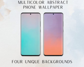 Abstract Multicolor Phone Wallpaper for Android and iPhone - Aesthetic Digital Wallpaper Download, Eight Lockscreens for Mobile Phones