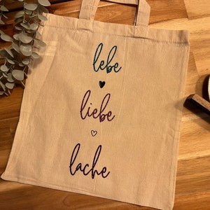 Fabric bag with saying ideal as a gift Shopping bag Jute bag image 5