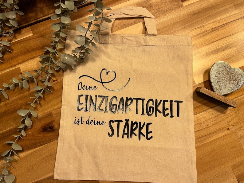 Stoffbeutel mit Spruch ideal als Geschenk Einkaufstasche Jutebeutel Bild 1