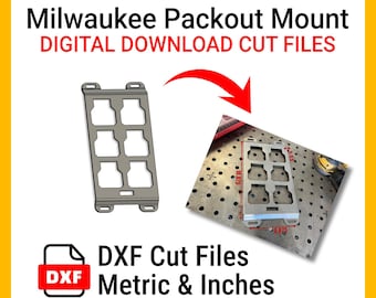 Milwaukee Packout Mount DXF Cut Files (Single/Half Width), Inches/Metric Download