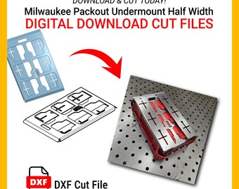 Milwaukee Packout Undermount Half Width DXF File, Plasma Laser CNC Ready, Instant Download, with Bend Table, Metric/Inches, Cut-Ready!