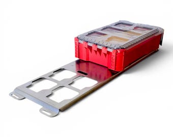 Milwaukee Packout Half-Width + Tool Bag or Accessories, Wall & Floor Mounting Plate, Quad, ATV, sxs, work vans, trailers, 14-ga steel