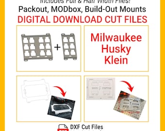 DXF Cut Files Bundle | Milwaukee Packout, Klein MODbox, Husky Mounts (Digital Download)