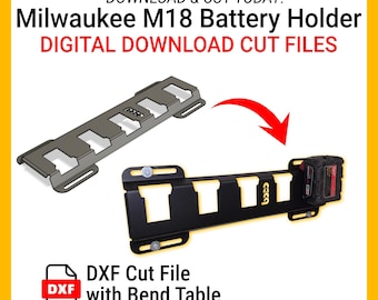 Archivos DXF para corte CNC / Soporte para 5 baterías Milwaukee M18