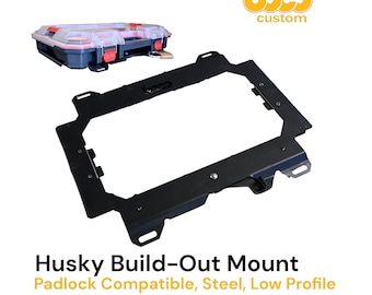 Husky Build Out Mount, Heavy Duty, Steel, Lockable, Low Profile, for Vans, Trailers, Off-Road ATVs, tractors, & workshops, Solid Base Plate