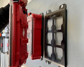 Milwaukee Packout Mount, Half Width, 14ga Light Duty Steel, Low Profile, Wall or Floor Mounting in Trucks, Trailers, ATVs, Garages